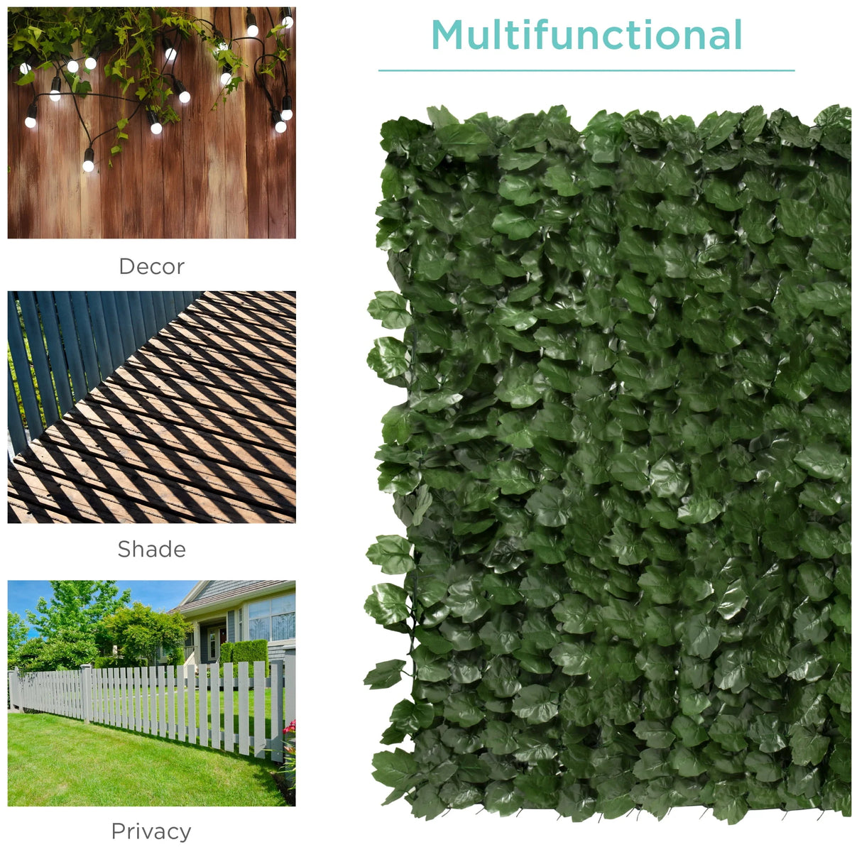 94x39in Artificial Faux Ivy Hedge Privacy Fence Screen I56552