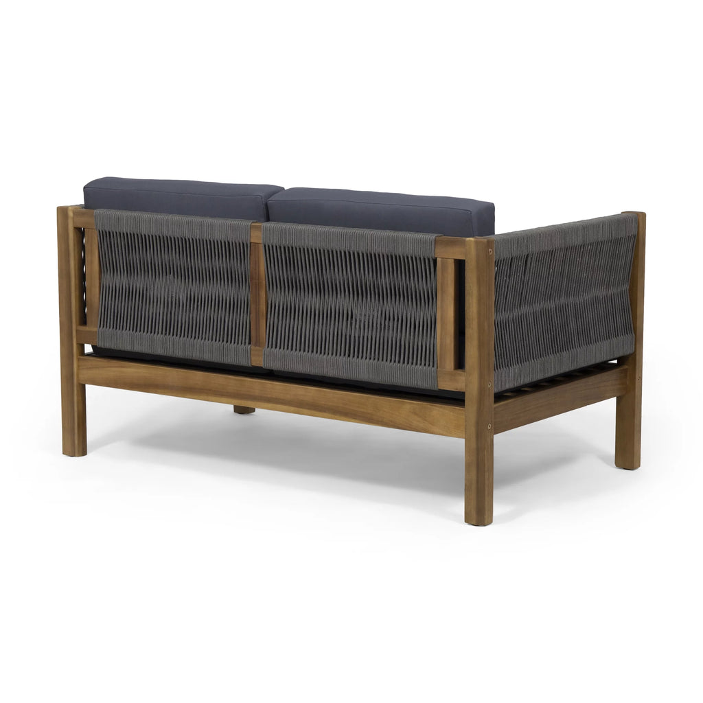 Teak and Gray Outdoor Loveseat Set F29573