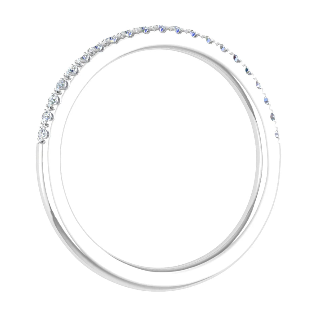 14K White Gold Half Eternity Diamond Wedding Band Ring P8475
