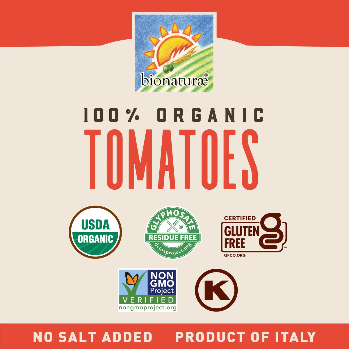Organic Strained Tomatoes 24 Oz 6 Pack O575