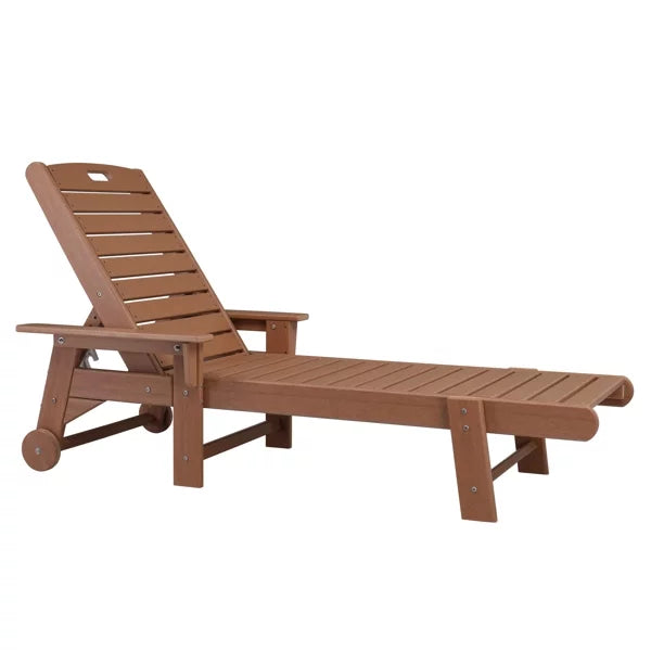 Adjustable HDPE Lying Bed Teak Color U18086