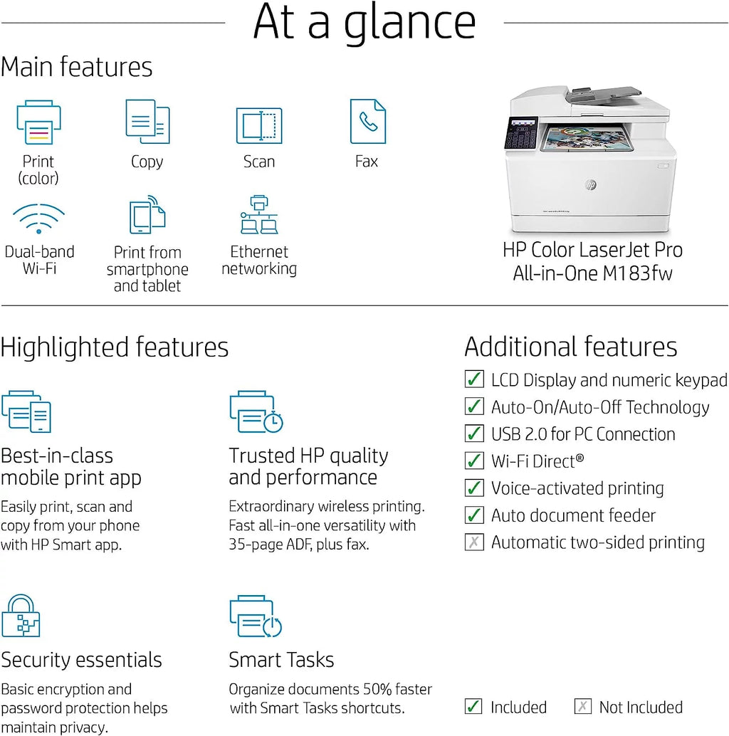 Wireless All-in-One Laser Printer, Print Scan Copy Fax, 16 ppm, 600 x 600 dpi, Auto 2-Sided Printing, 35-Sheet ADF, Ethernet P694641