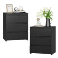 Black 3 Drawer Nightstand Set of 2 F3061