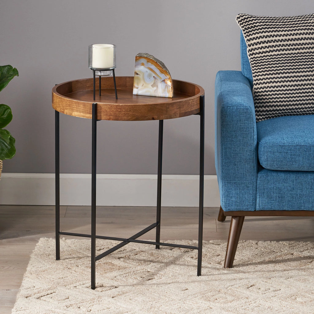 Mango Wood Folding Tray Top Side Table H7173
