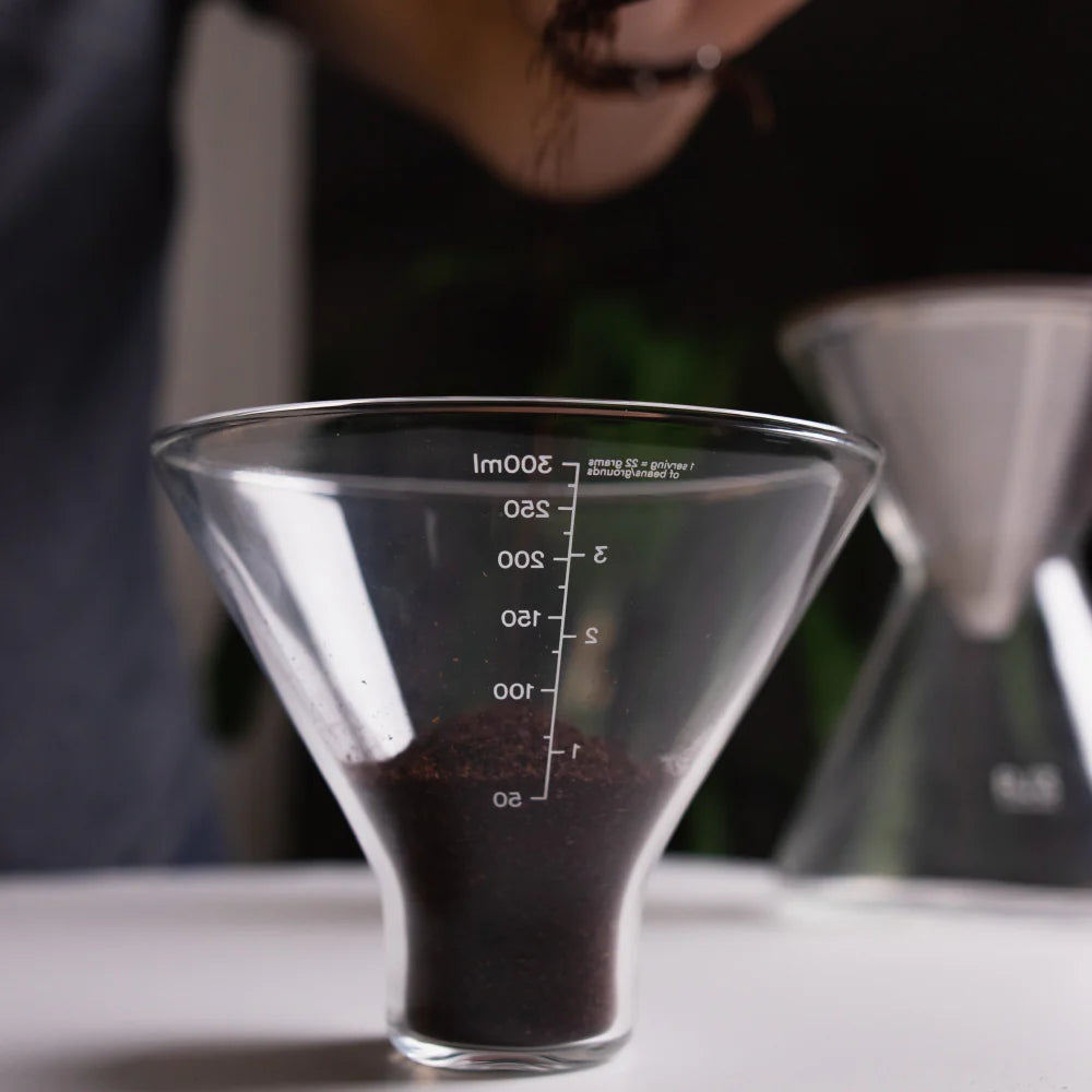 Pour-over Coffee Maker 17oz Stainless-Steel Filter Measuring Cup & Carafe U4199