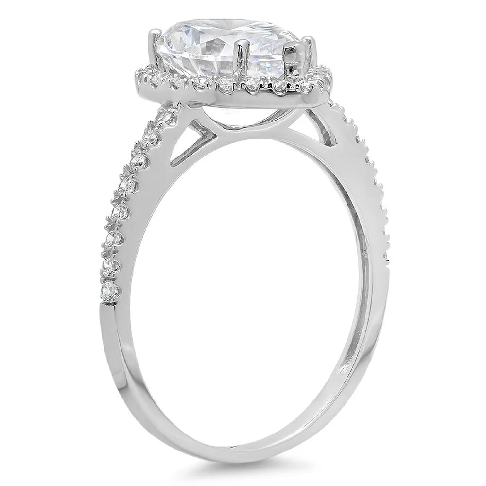 18K White Gold Halo Engagement Ring Y519309