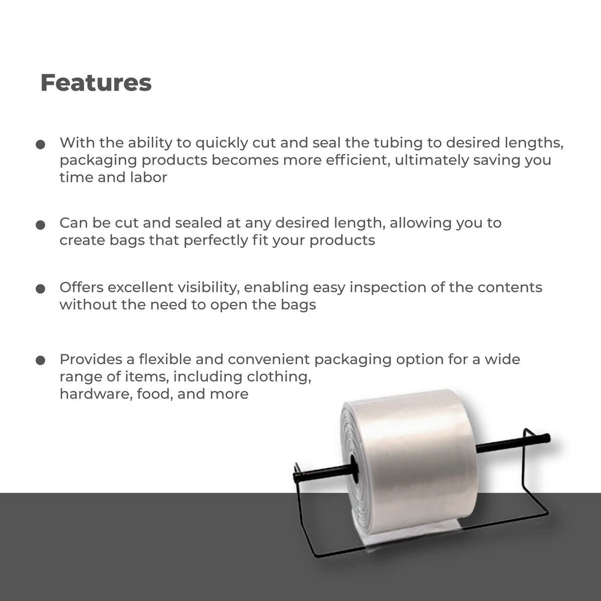 Clear Lay Flat Poly Tubing 6 Inch x 2000 Feet, 3 Mil - 1 Roll L58659