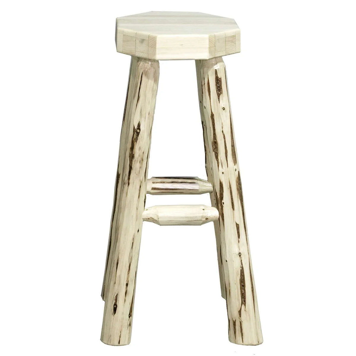 30" Handcrafted Wood Backless Barstool D77955