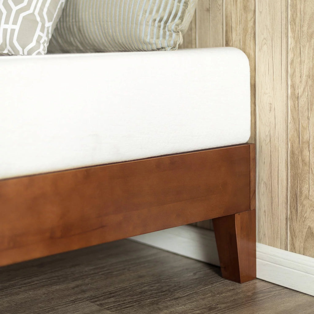 12" Wood Platform Bed Frame, Cherry, Full N4180