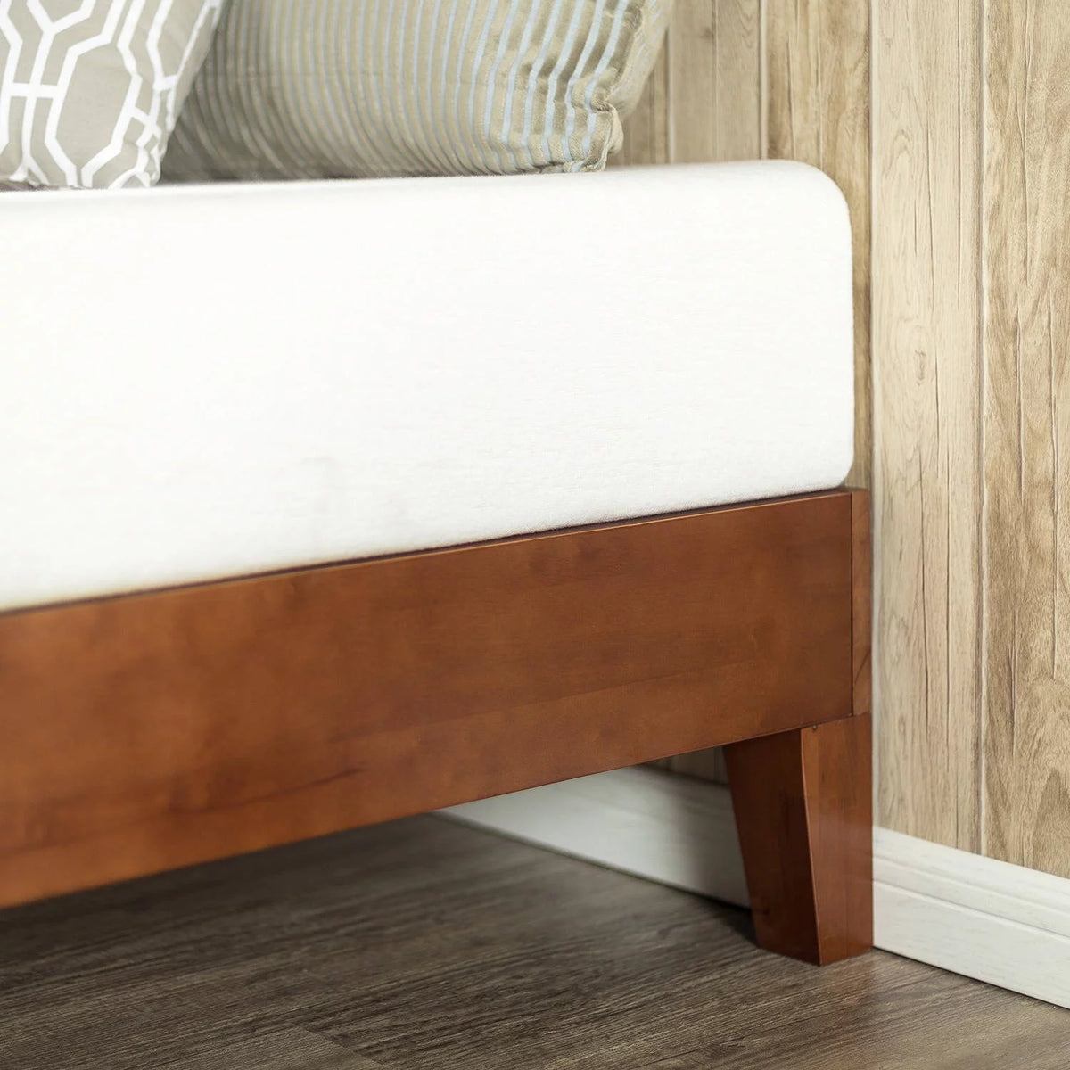 12" Wood Platform Bed Frame, Cherry, Full N4180