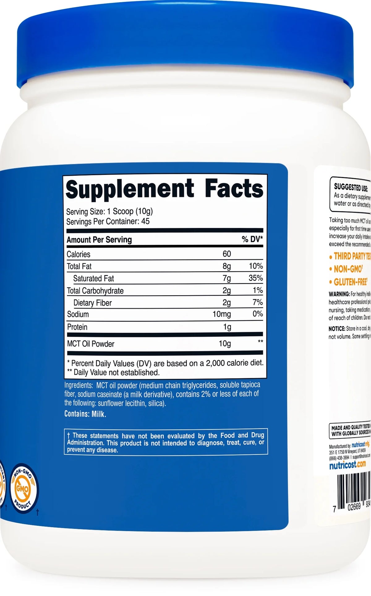 MCT Oil Powder 1LB (16oz) Supplement R63614