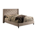 Gray Fabric Wingback King Bed A737194