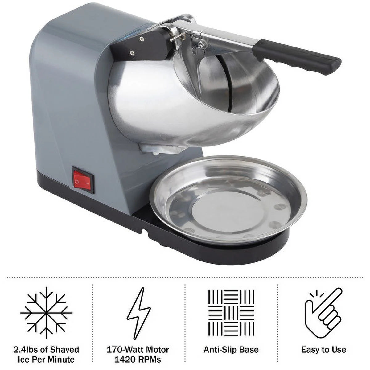 Snow Cone Machine Ice Shaver 170W Gray D858