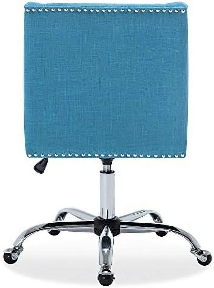 Blue Linen Upholstered Office Chair E129