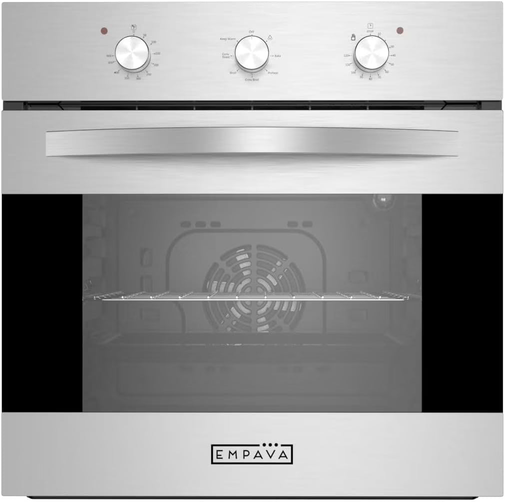 2.3 Cu. Ft. Electric Built-In Single Wall Oven in Black/Silver Tempered Glass P799