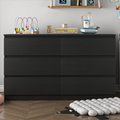 White Wood 6 Drawer Dresser D634