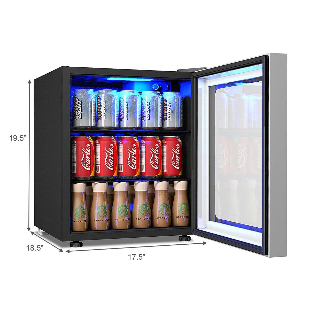 60 Can Beverage Refrigerator Cooler Glass Door Z60099