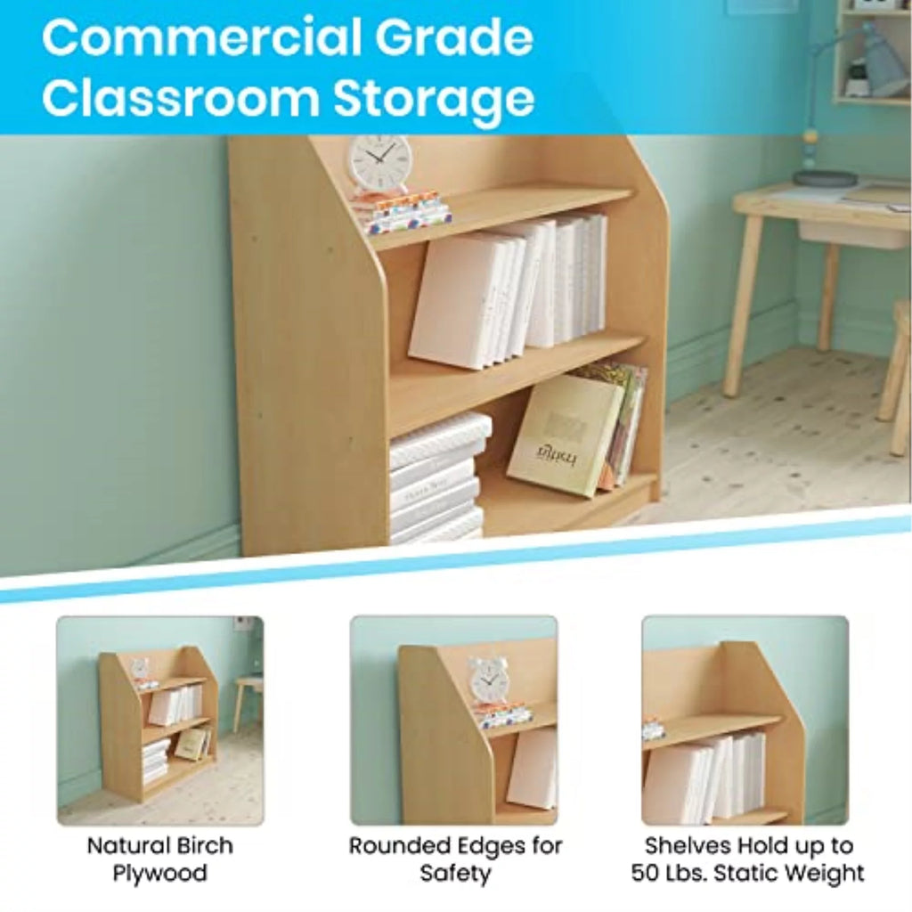 Kids 3 Shelves Wooden Classroom Storage C467
