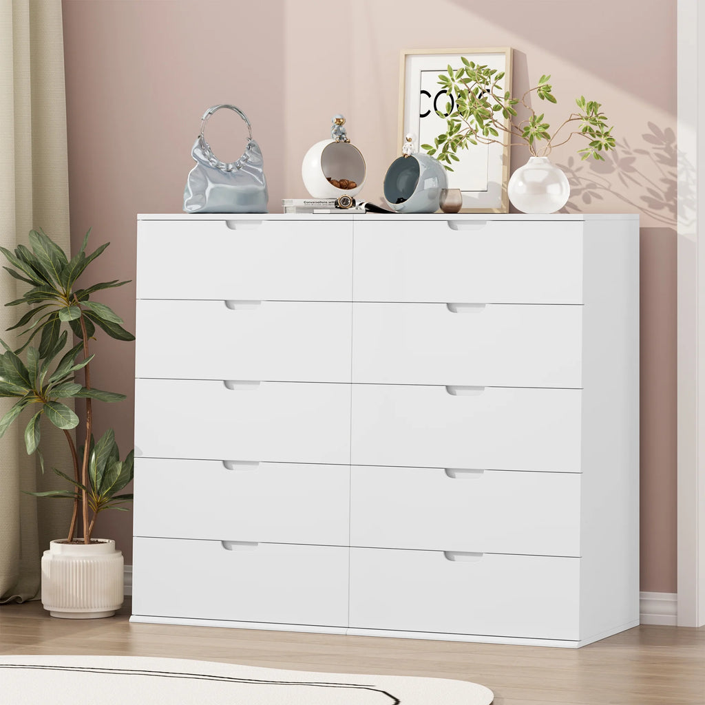 White 5 Drawer Dresser I56668