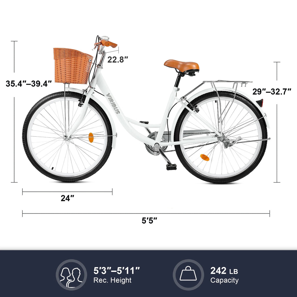 24 Inch Women's Comfort Bike with Basket Step Through Bike K862863