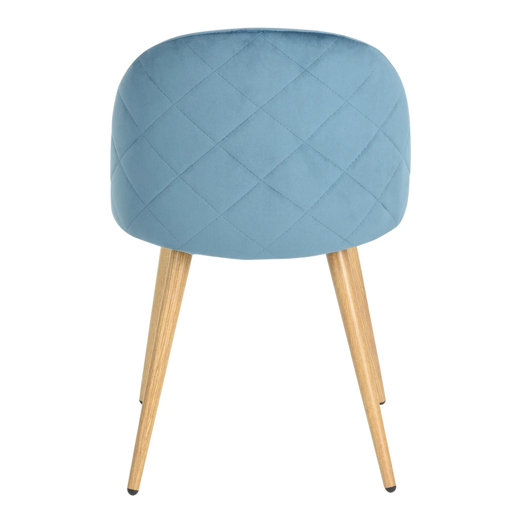 Velvet Dining Chairs Set of 2 with Backrest Blue J319024