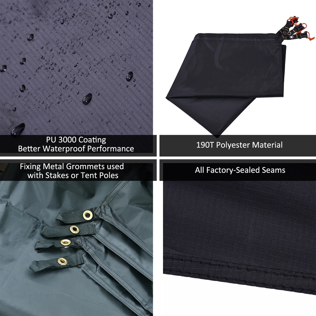 Waterproof Ultralight Camping Tarp Ground Sheet 4 person 86'' x 90'' S89360