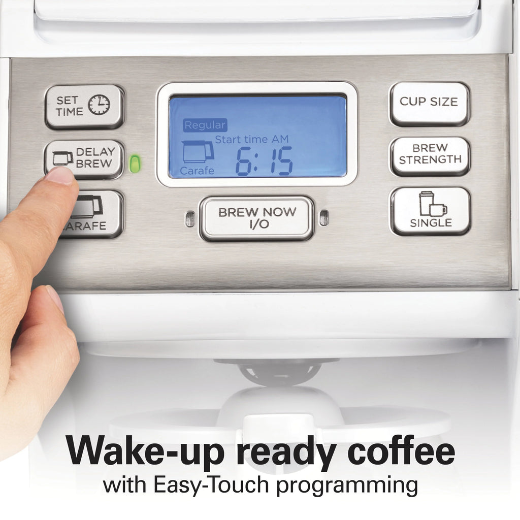 White Stainless Steel Coffee Maker D37011