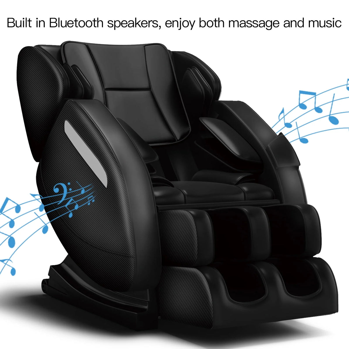 Black Full Body Zero Gravity Massage Chair with Heat and Foot Roller L739