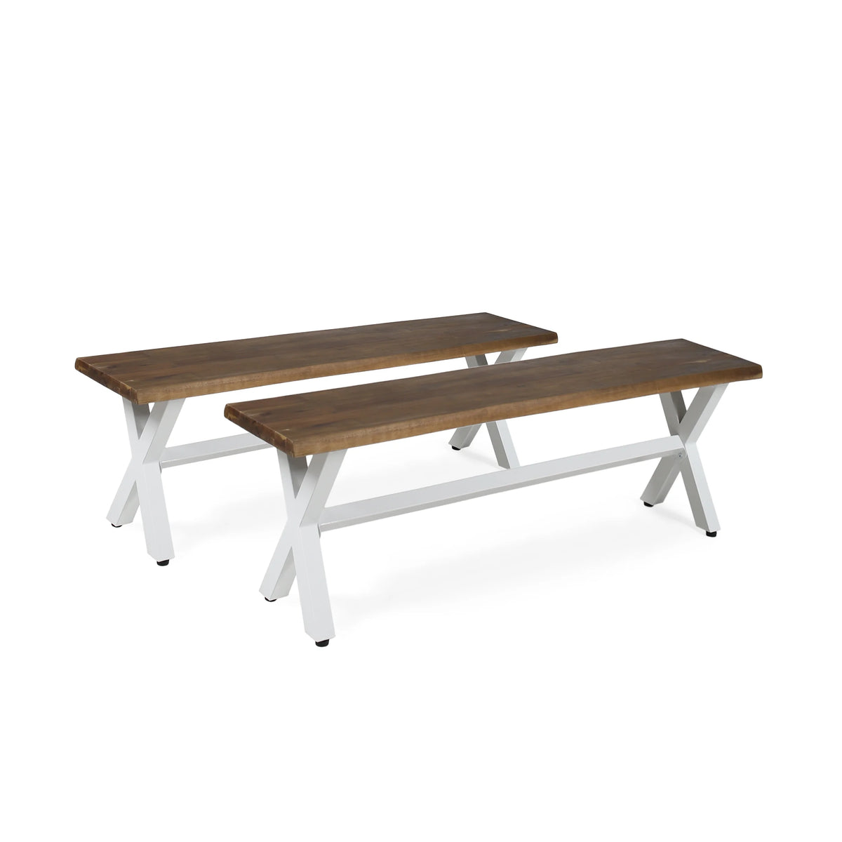 Acacia Wood Dining Bench with Iron Legs E581