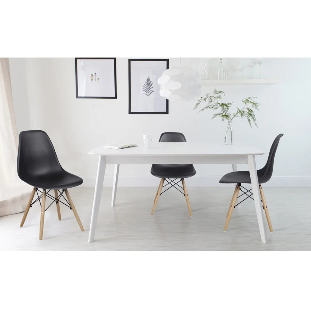 Black Armless Dining Chair Wood Leg, Set of 4 L65282