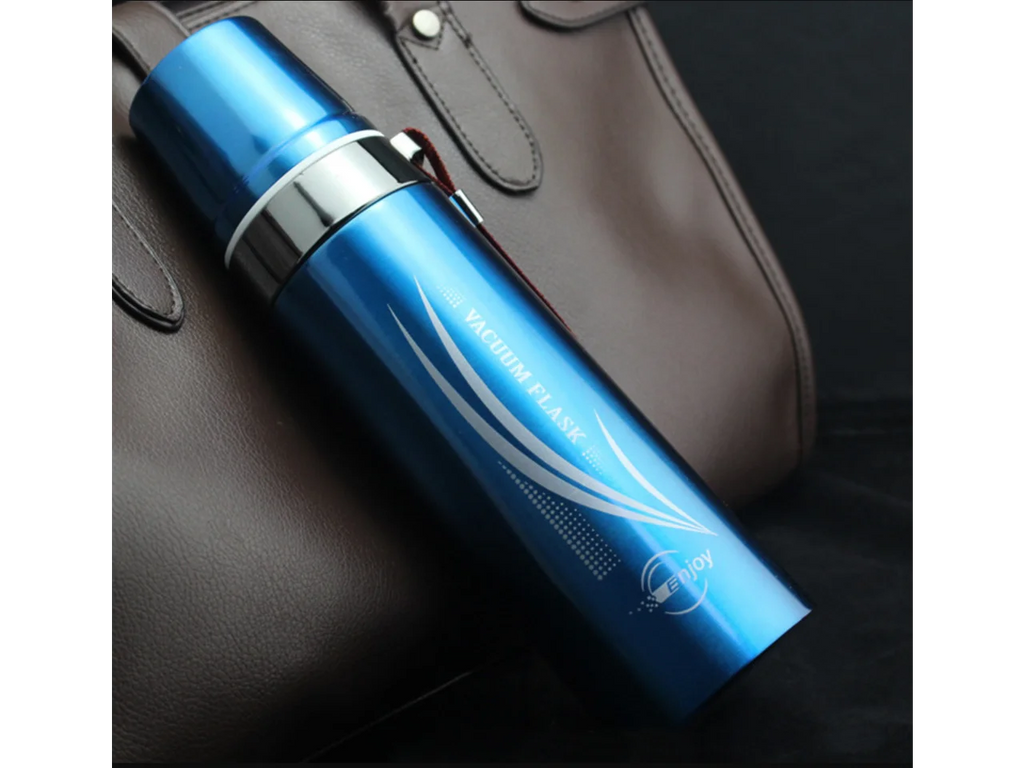 Silver Stainless Steel Vacuum Flask 650ML Water Bottle V371