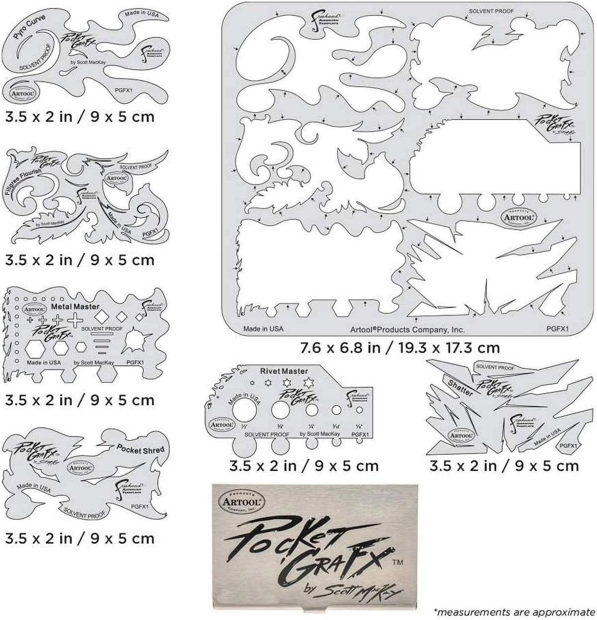 PocketGraFX Freehand Template Set E834780