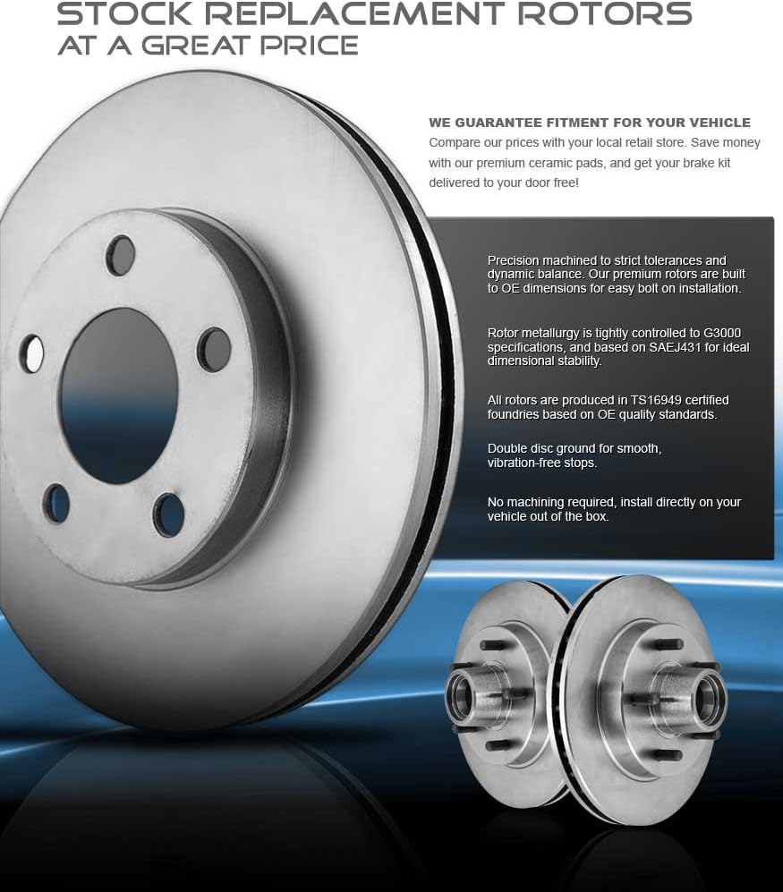 REAR 342mm 5 Lug Brake Disc Rotors B6431