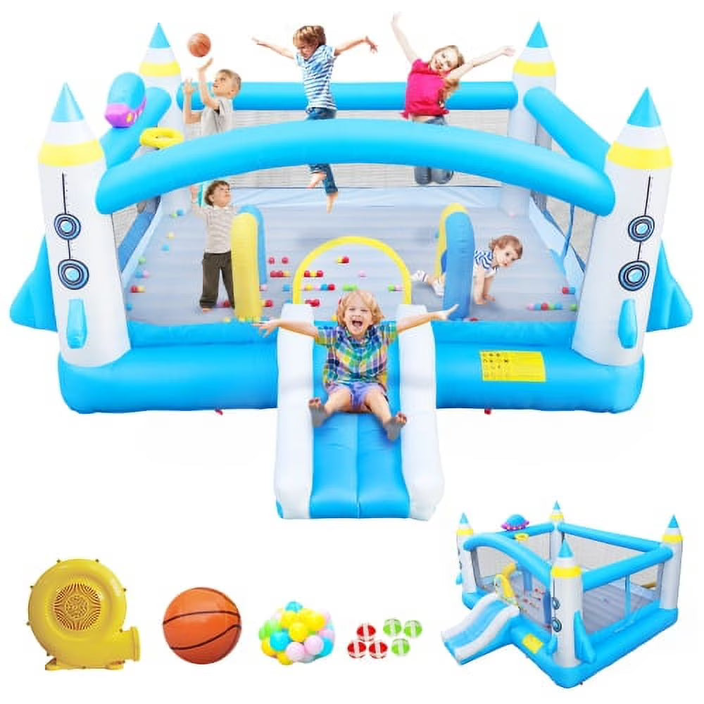Inflatable Bouncer with Blower - 198" x 180" Play Area - 96" Tall Q16116