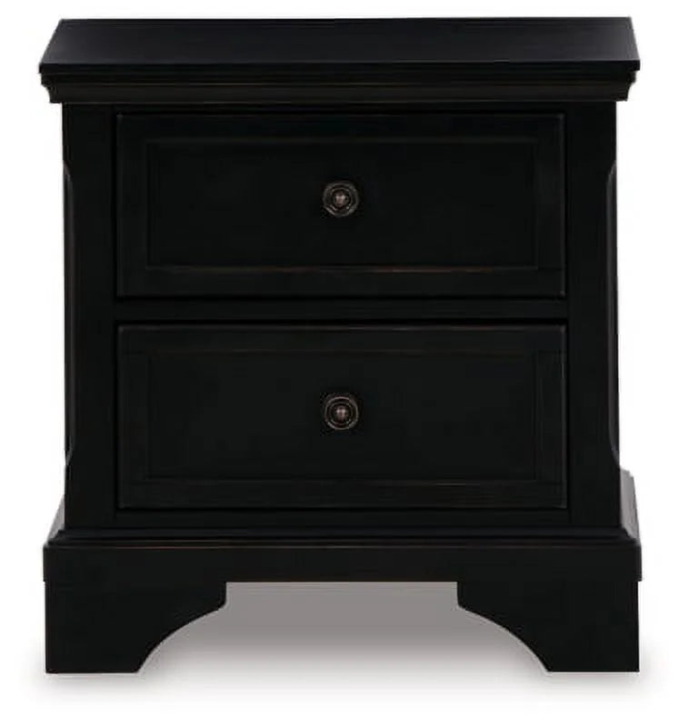 Black 2 Drawer Nightstand B91679