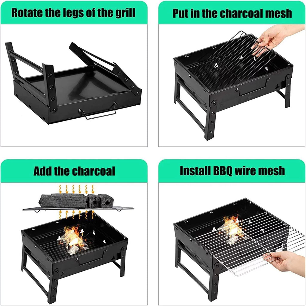 Charcoal Portable Folding BBQ Grill Y303056