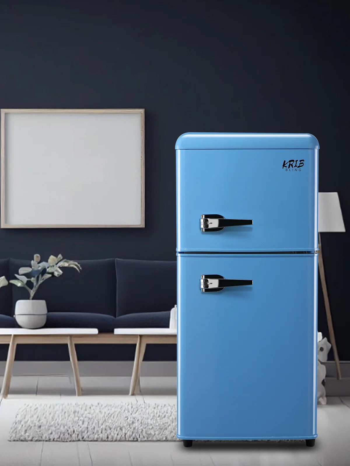 Blue 3.5 Cu.ft Compact Mini Fridge with Freezer E274