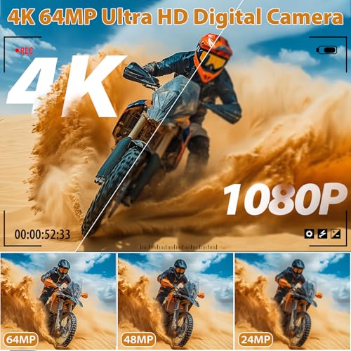4K 64MP Digital Camera with 18X Digital Zoom Q810008