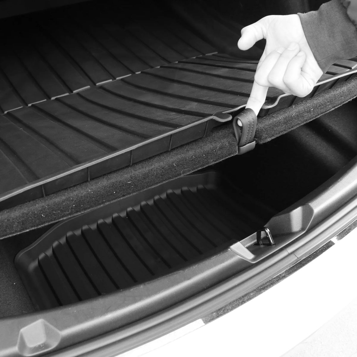 Black Injection TPE All Weather Waterproof Trunk Cargo Liner Mat V768694