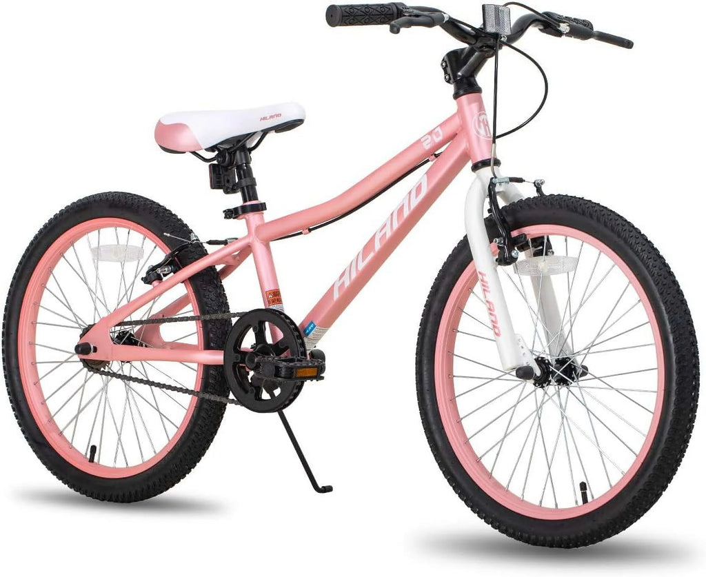 20 inch Kids Mountain Bike with Dual Handbrakes Kickstand Pink F7423