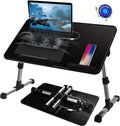 Adjustable Laptop Desk with Cooling Fan (Black) D489538
