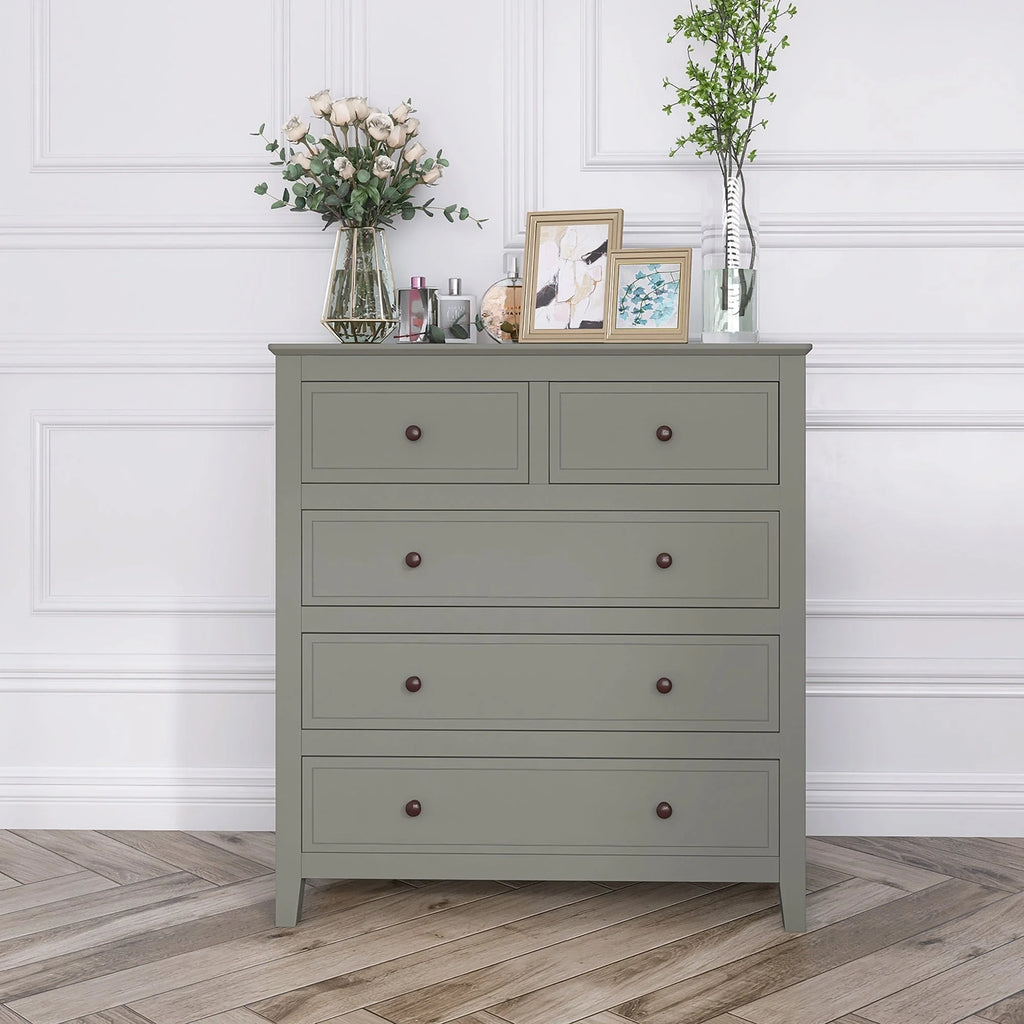 Solid Wood Chest Grey A876