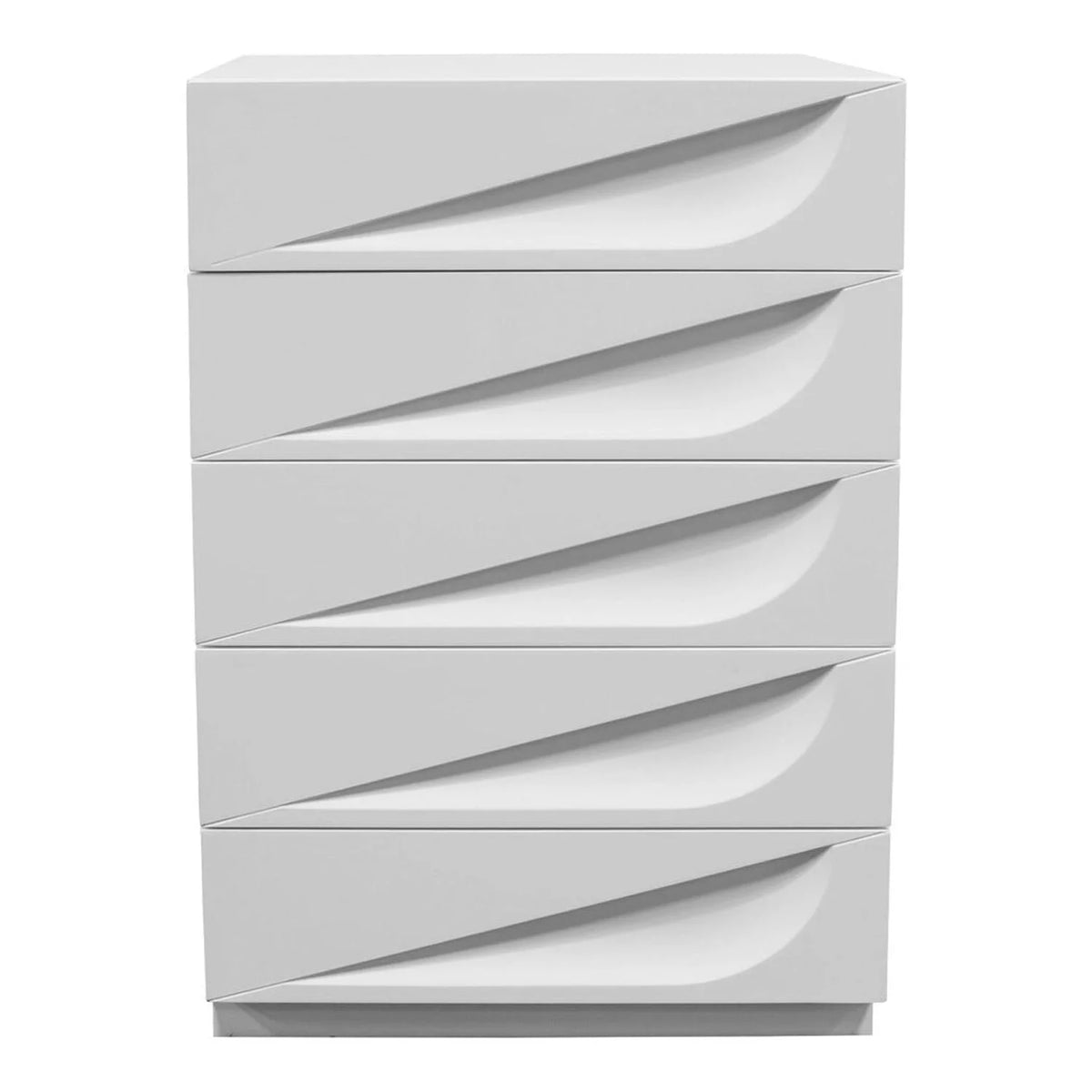 Off White 5-Drawer Poplar Wood Bedroom Chest R867186