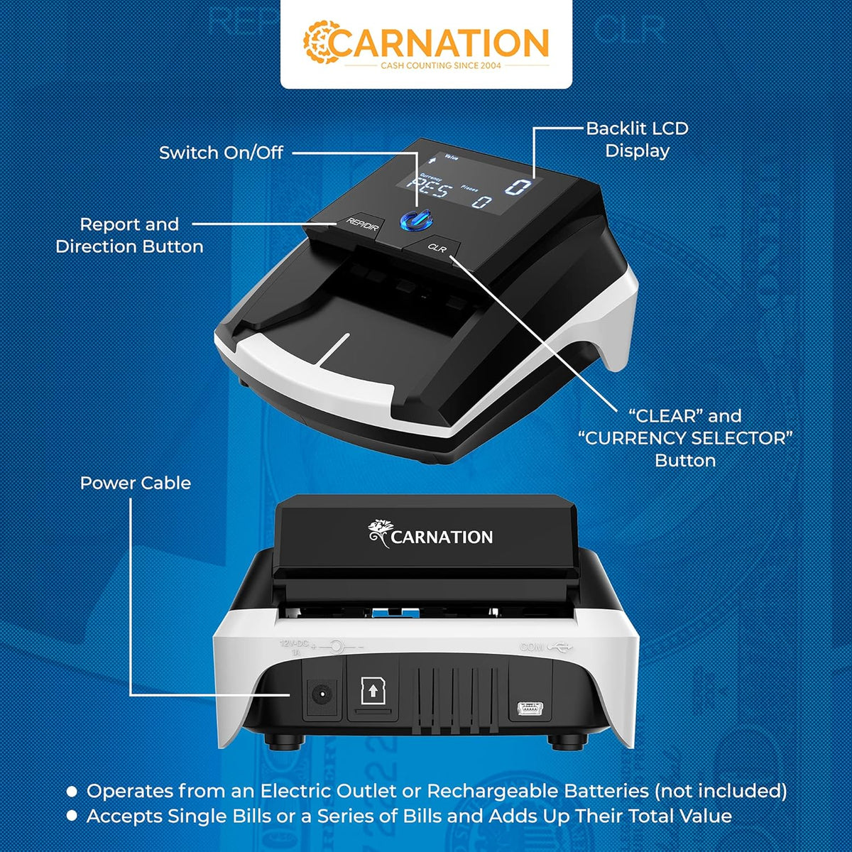 Automatic Counterfeit Bill Detector 3-Way Multi-Currency Checker K993