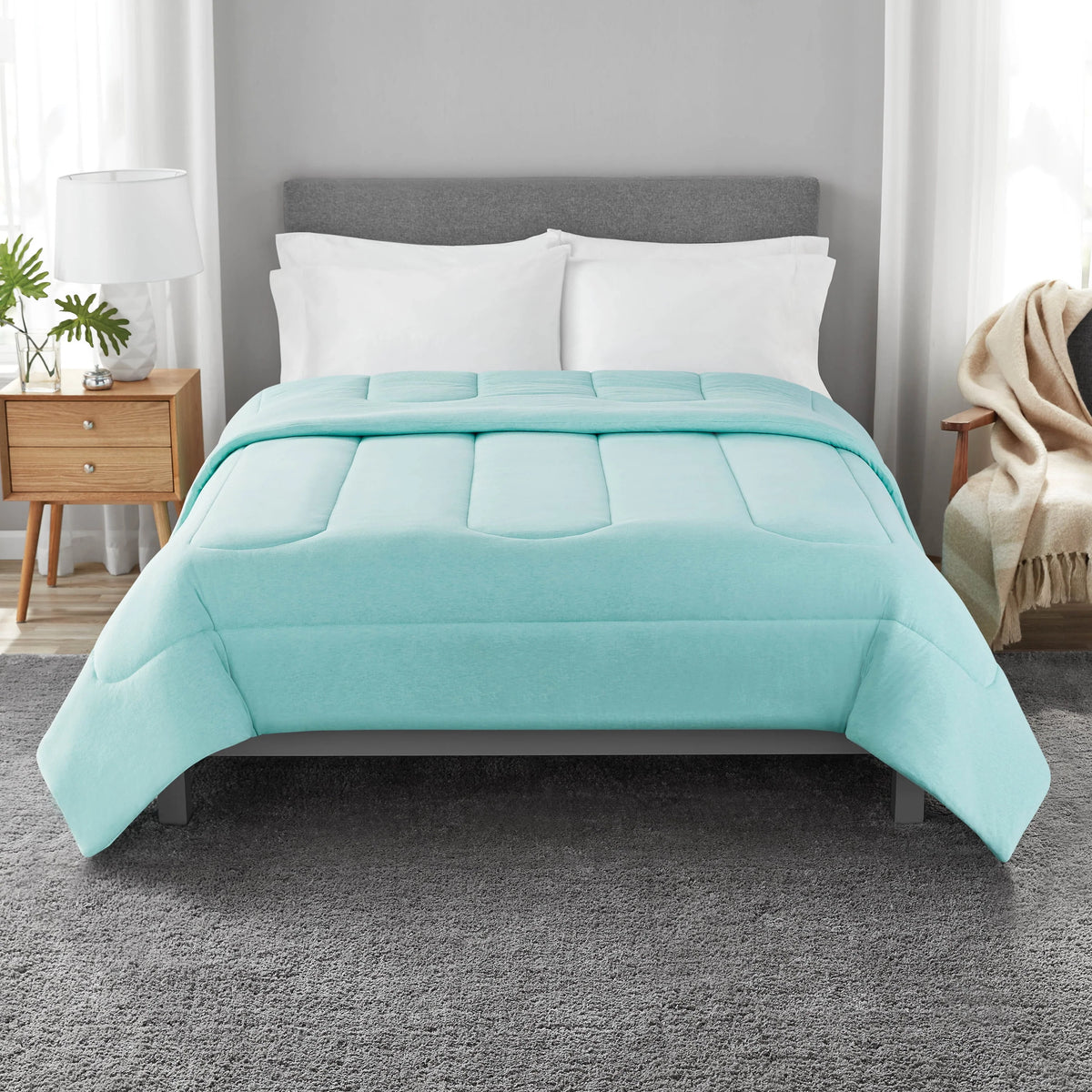 Charcoal Jersey Knit Comforter Full/Queen H631242