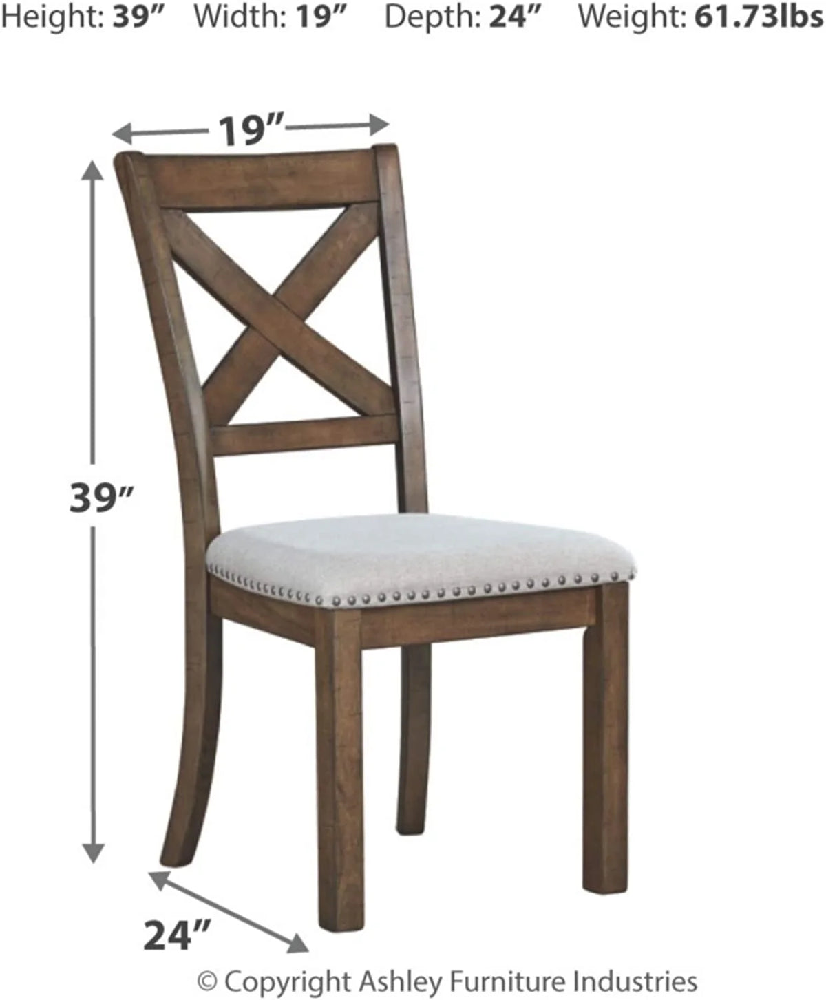 Brown Upholstered Dining Room Chair, 2 Count Y9049
