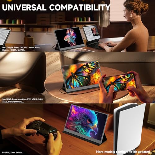 15.6inch 1080P FHD HDR IPS Portable Gaming Monitor with Smart Cover W747