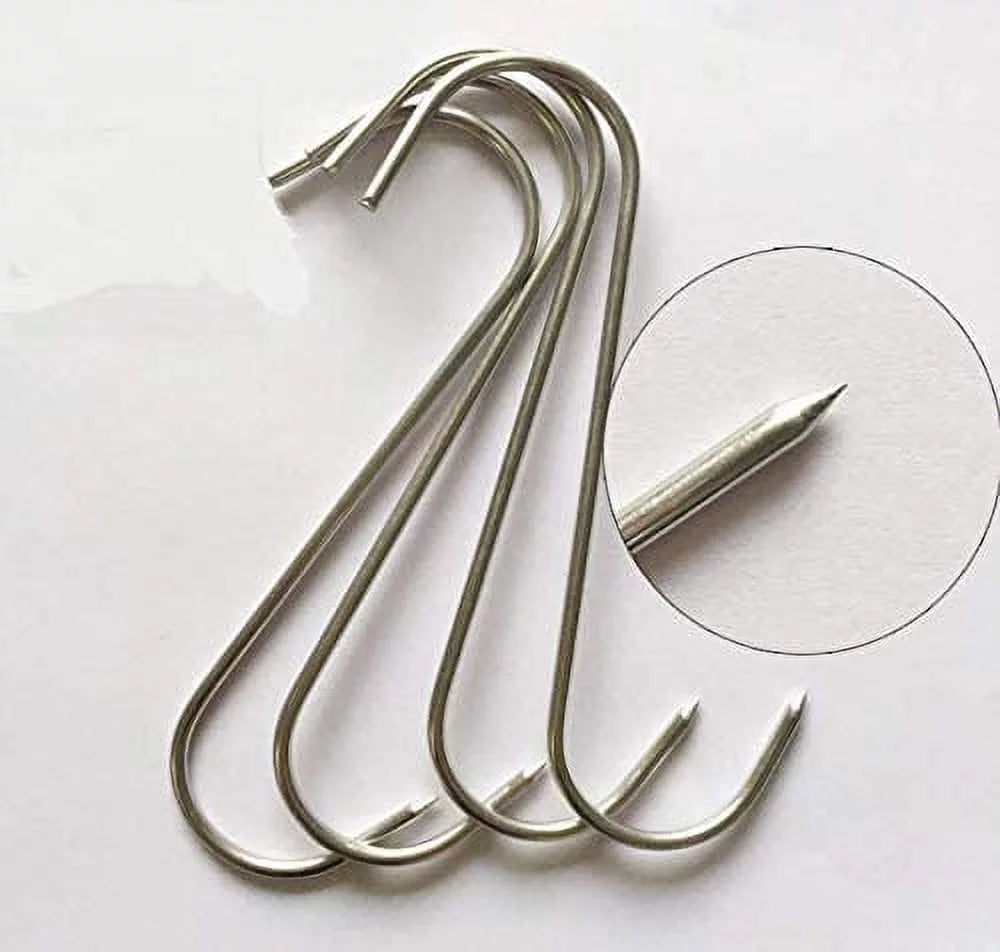 7.5" Stainless Steel S-Hook Meat Hooks 6 Pack W406461