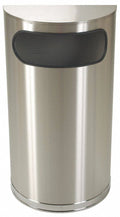 Half Round 9 Gal Silver Wastebasket P303