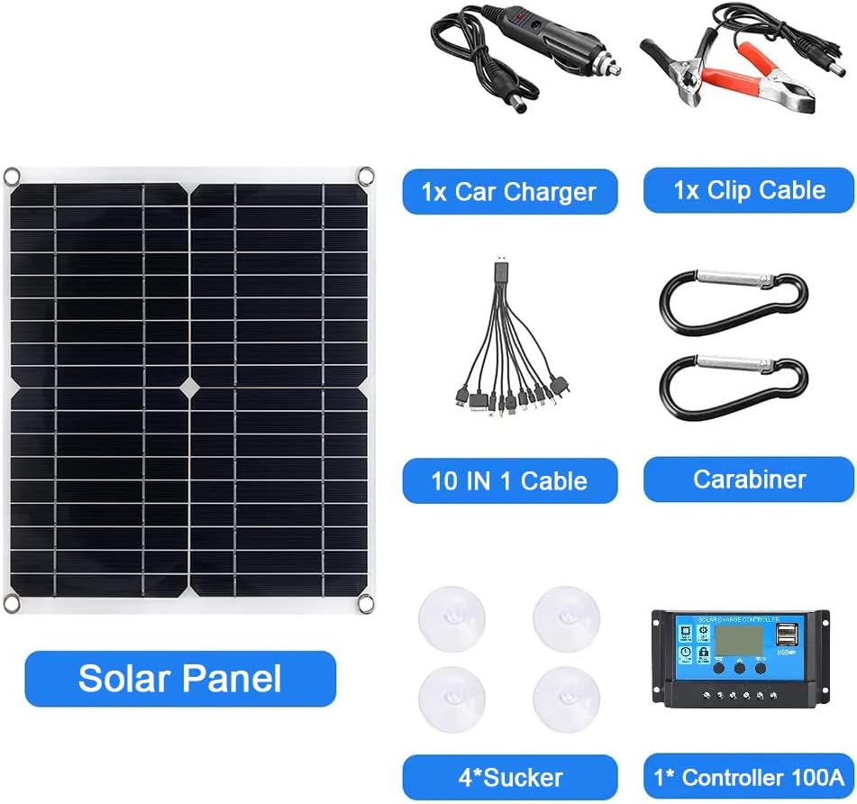 200 Watt 12V Solar Panel Kit with 100A Solar Charge Controller M1603